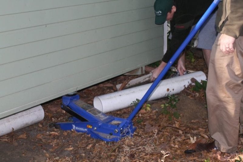 jacking up the shed