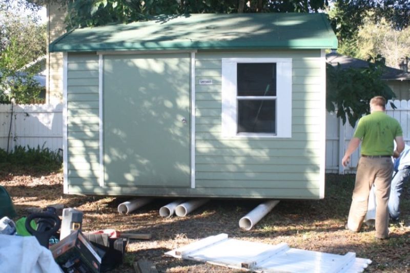 rolling a storage shed on PVC pipe