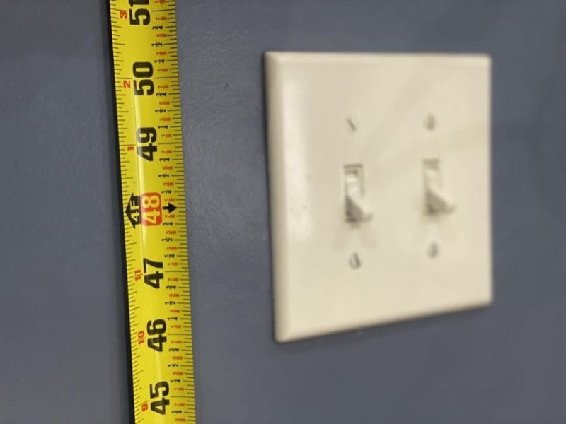Mount the height of the light switch
