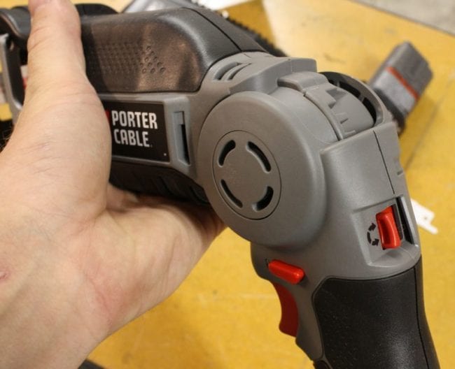 Porter Cable PCL120CRC-2 pivoting handle design