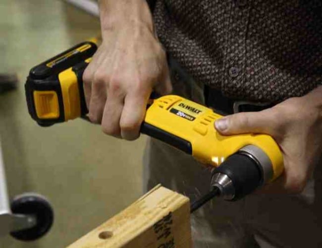 DeWalt DCD740C1 20V MAX Lithium-Ion Compact Right Angle Drill application