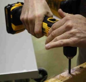 DeWalt DCD740C1 Compact Right Angle Drill application