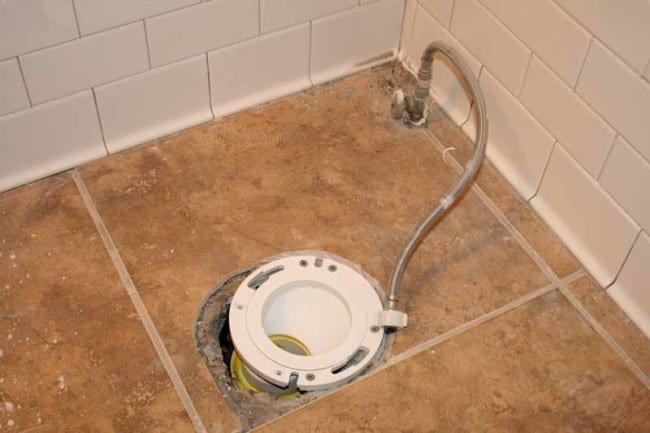 Renovating bathroom toilet flange