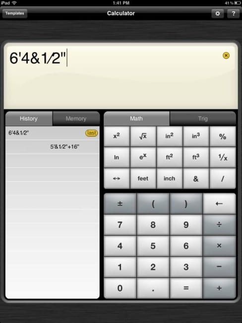 DeWALT Mobile Pro App calculator