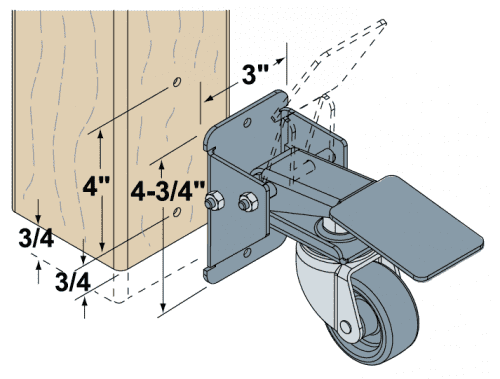 Woodtek 163-703 casters installation