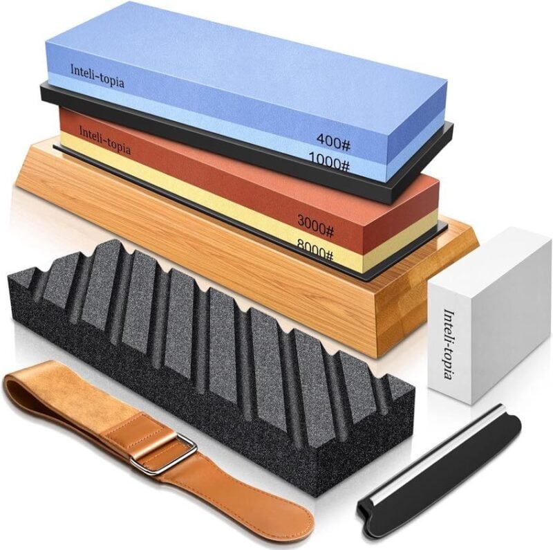 Intelitopia Complete whetstone knife sharpening set