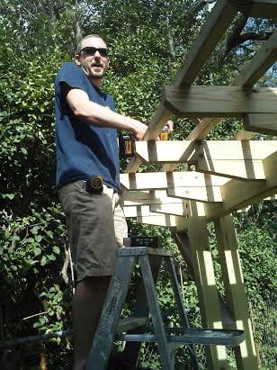 how to cut the trellis pieces for a Small Pergola Swing