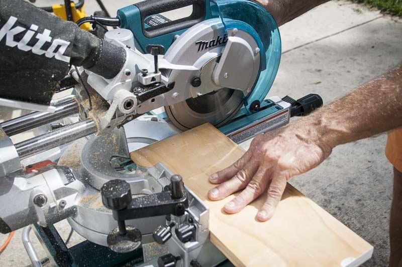 Makita LS0815F miter saw cut