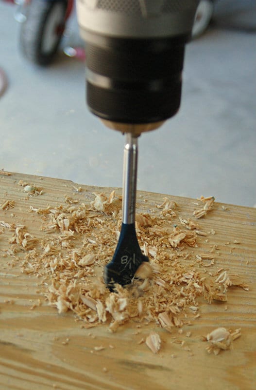 drilling in clean wood