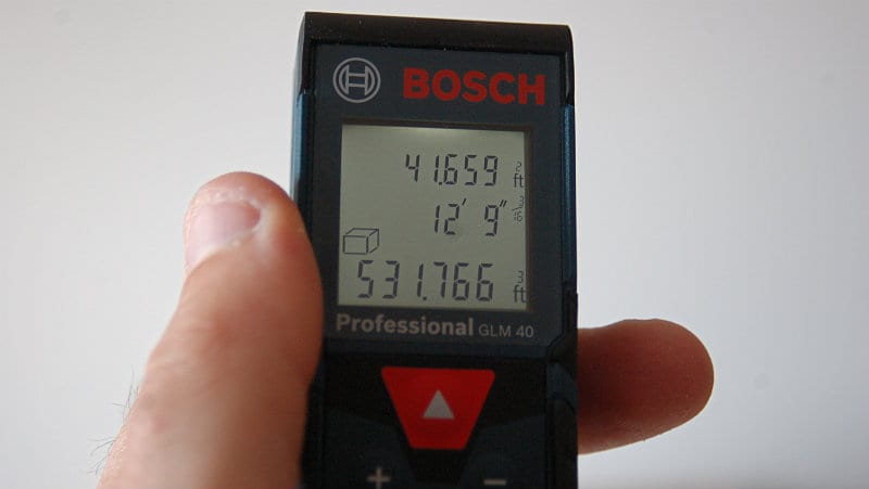 Bosch GLM40 Volume Calculation