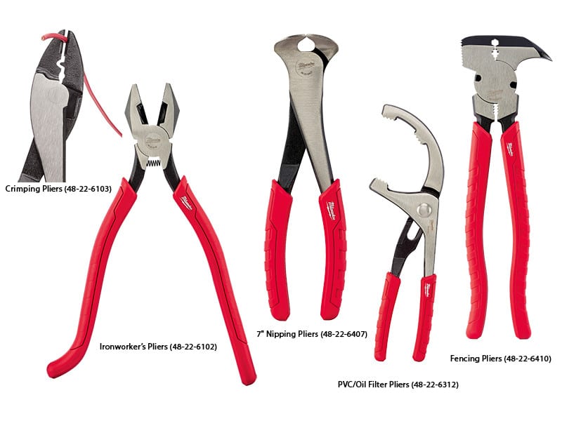 Milwaukee Pliers with 5 Trade-Specific Designs