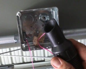 vacuuming string through steel building electrical conduit