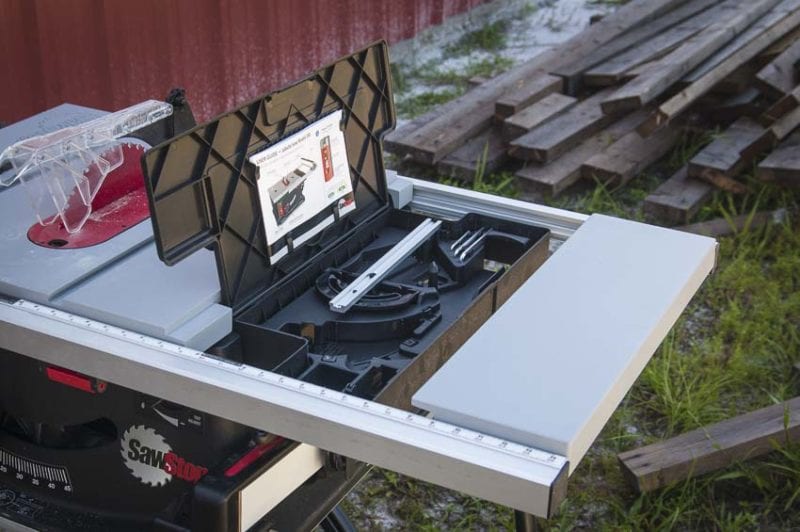 SawStop JSS-120A60 jobsite table saw storage