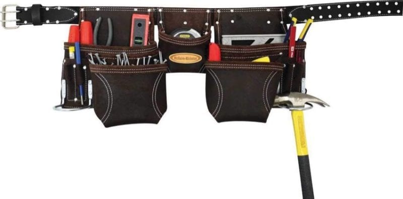 B One - Pro Gauge Leather Tool Belt, Tool Pouch, Tool Bag, Carpenter, Construction, Framers, Handyman