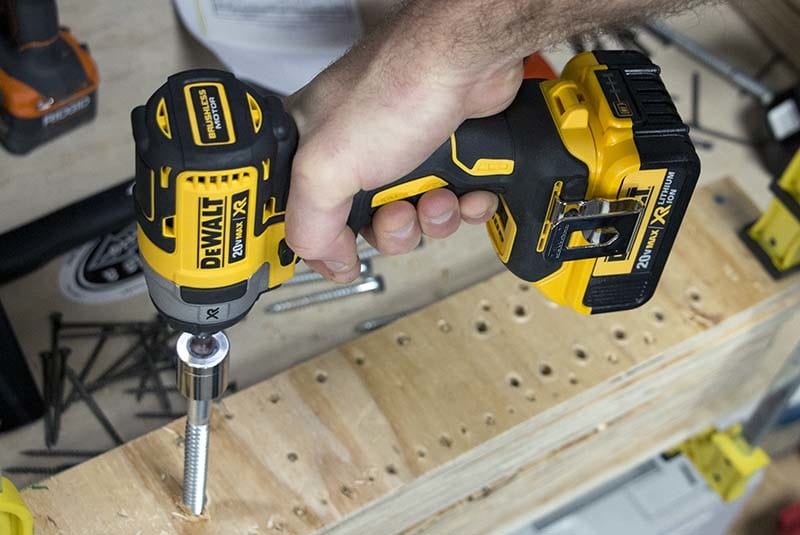 Best 18V Impact Driver Roundup - Large Lag Screw DeWalt DCF887