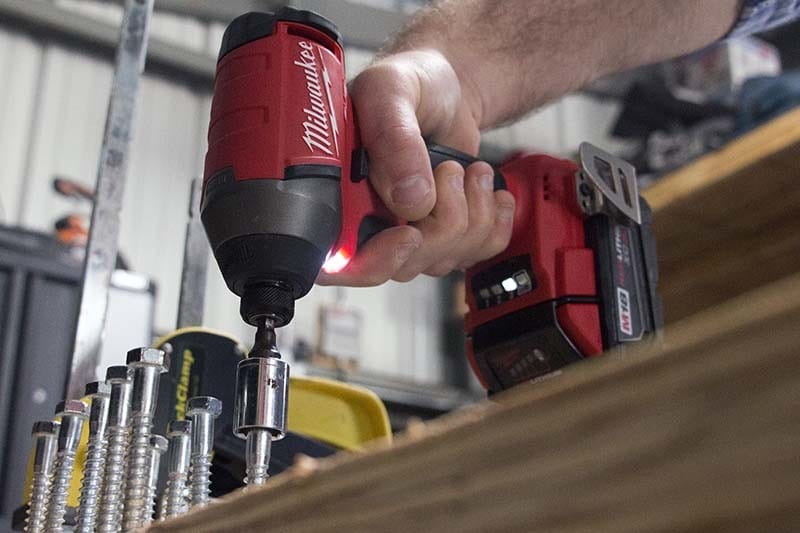 Best 18V Impact Driver Roundup - Medium Lag Screw Test Milwaukee 2753