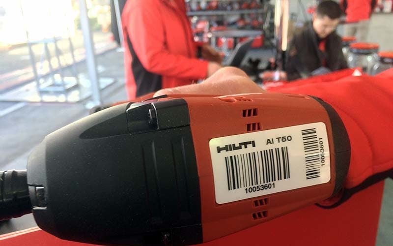 Hilti On!Track RFID tag bar code