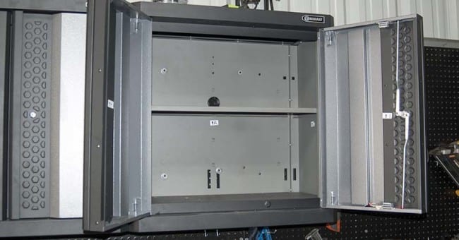 Kobalt Steel Wall-Mount Garage Cabinet Open