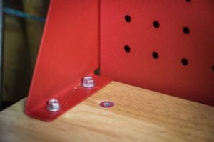 secure pegboard to the desktop