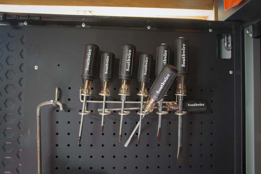 Southwire 8-piece screwdriver set peg board