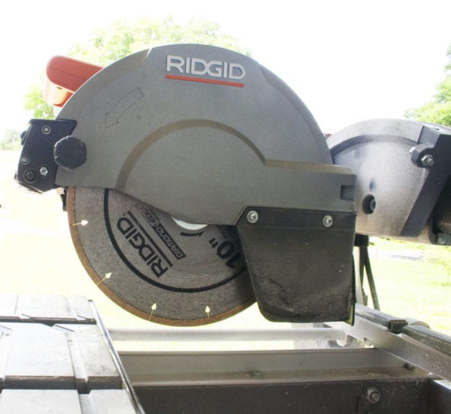 The Ridgid 10-inch wet tile saw blade.
