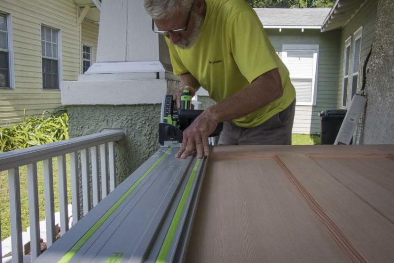 how to install a Simpson Craftsman door ripping with Festool Track Saw