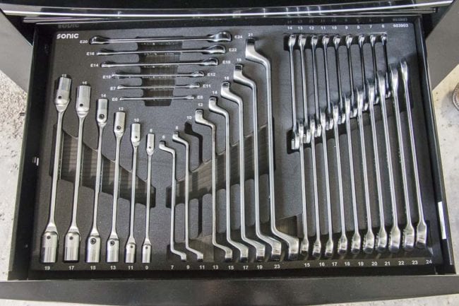 Sonic Tools wrenches tray