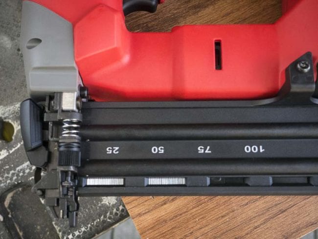 Milwaukee 18-gauge finish nailer magazine