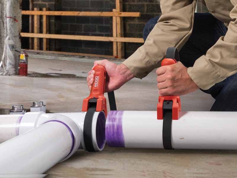 Ridgid STRAPLOCK Pipe Handle application