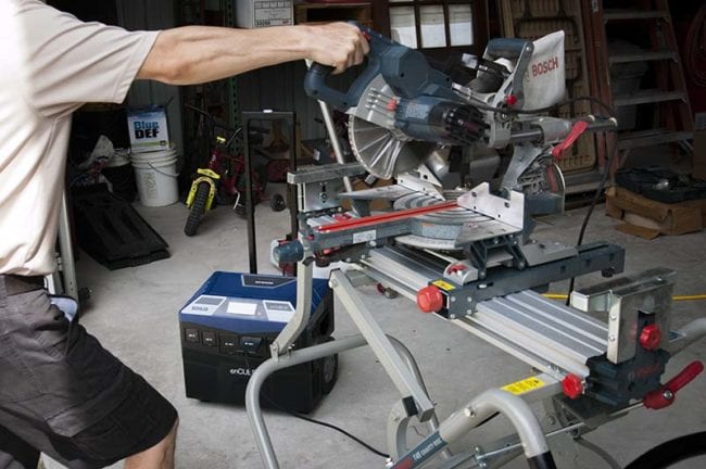 Using a Solar Generator for Power Tools- Bosch Miter Saw