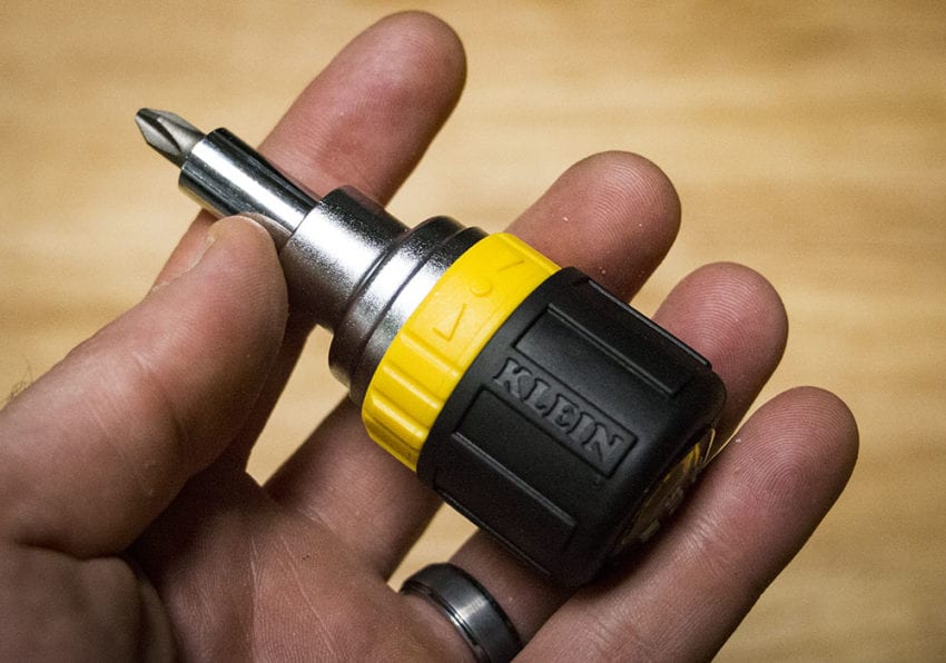 Klein 6-in-1 Ratcheting Stubby Screwdriver