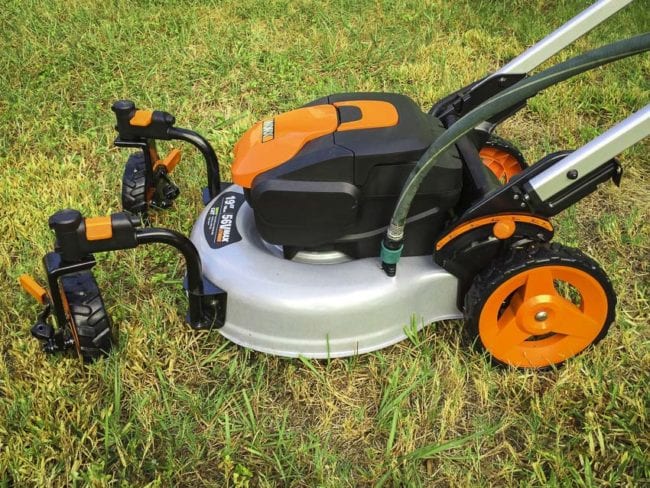 worx 56v cordless lawnmower clean out
