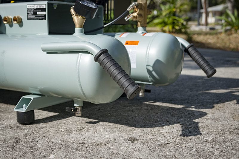 8-Gallon Gas Wheelbarrow Air Compressor handles