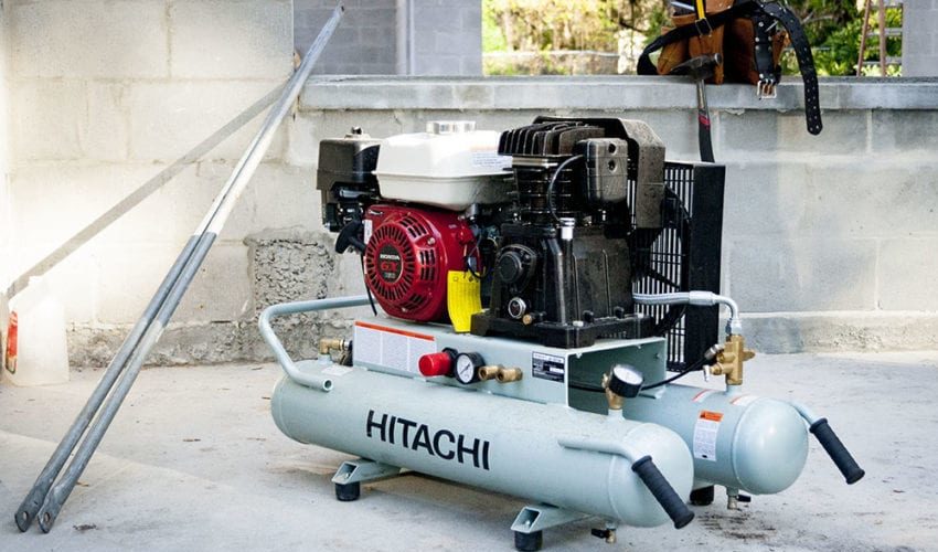 Hitachi 8-Gallon Gas Powered Wheelbarrow Air Compressor