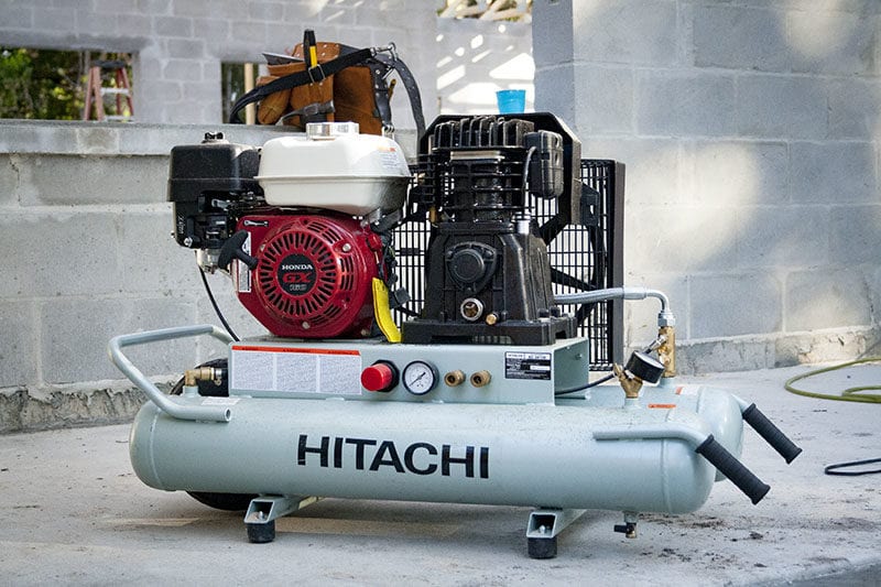 Hitachi 8-Gallon Gas Powered Wheelbarrow Air Compressor