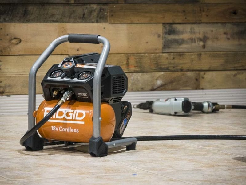 Ridgid 18V air compressor nailer