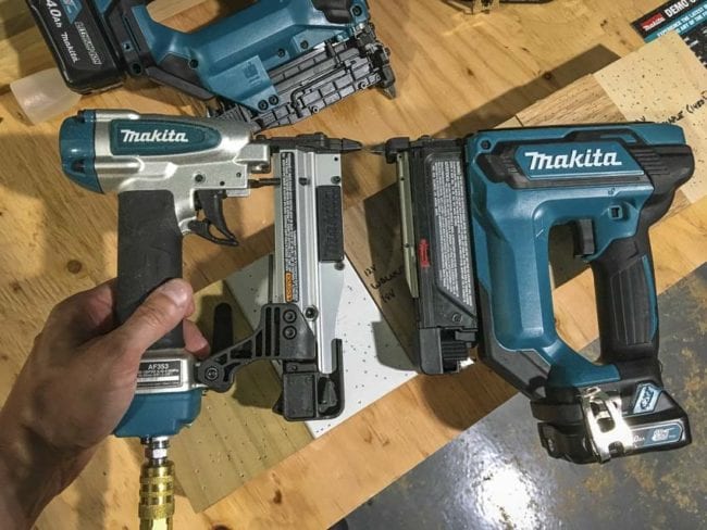 Makita pneumatic vs battery pin nailer