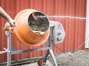 Adding Water to Cement Mix