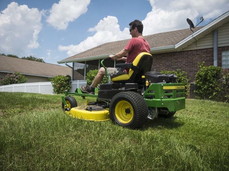 John Deere Z355R Zero-Turn Mower cutting