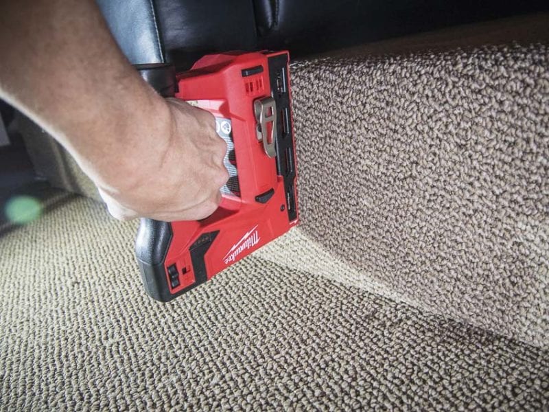 Milwaukee M12 Crown Stapler carpet