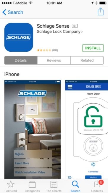 Schlage Sense app store iOS