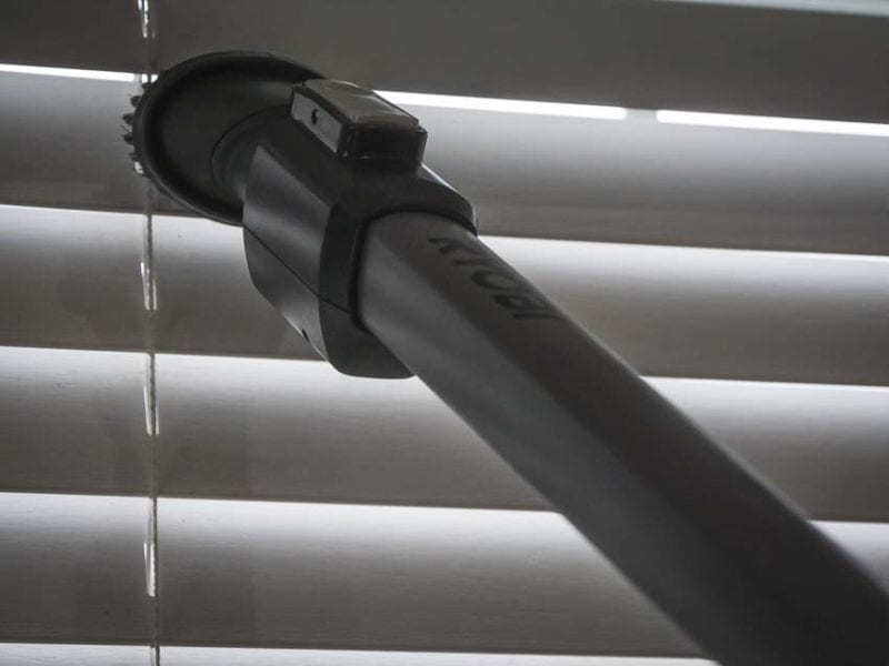 Ryobi EverCharge Cordless Stick Vacuum blinds