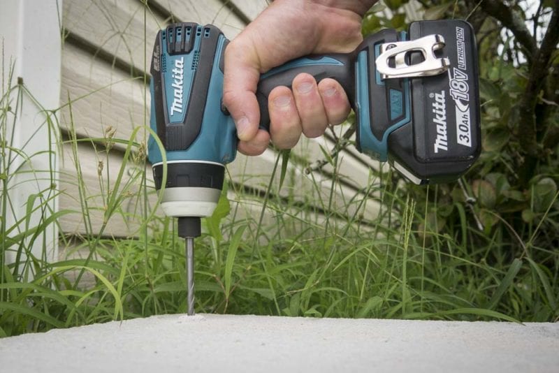 Impact driver punching holes in concrete