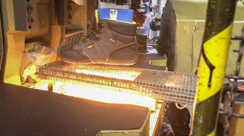 PU application - heating How KEEN Work Boots are Made
