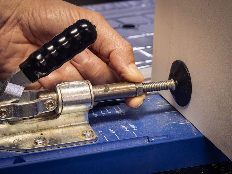 tightening the lock nut