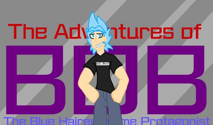 Bob Blu-haired Anime Protagonist