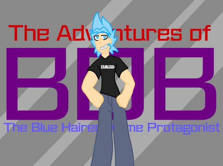 Bob Blu-haired Anime Protagonist
