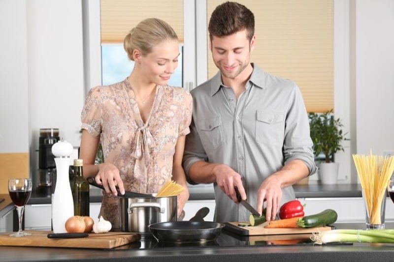 couple cooking sentimental