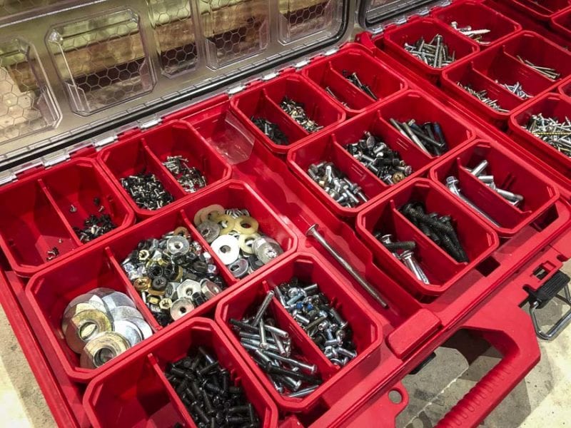 Milwaukee Packout storage washers Organize Screws and Nails