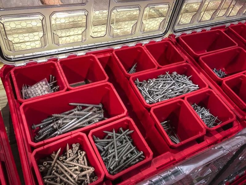 organize decking screws